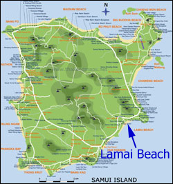 lamai beach map